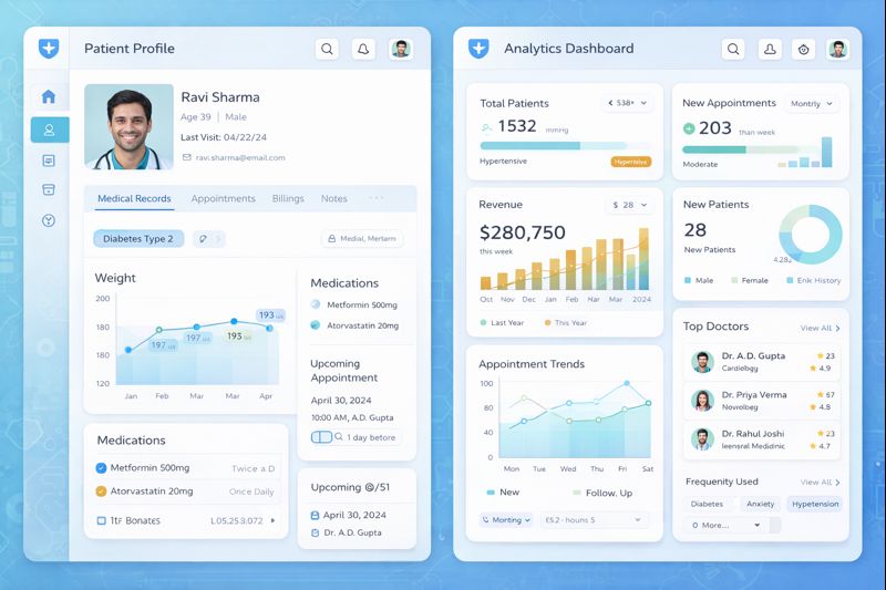 HealthCare Plus CRM System Screenshot